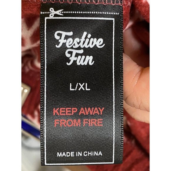 Men’s Festive Fun Pajama Lounge Christmas PJ Pants Snowflake Print Red Size L/XL - Picture 5 of 7